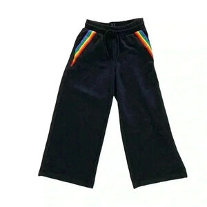 New York & Company Wide Leg Sweatpants/Rainbow Stripe Pockets XS